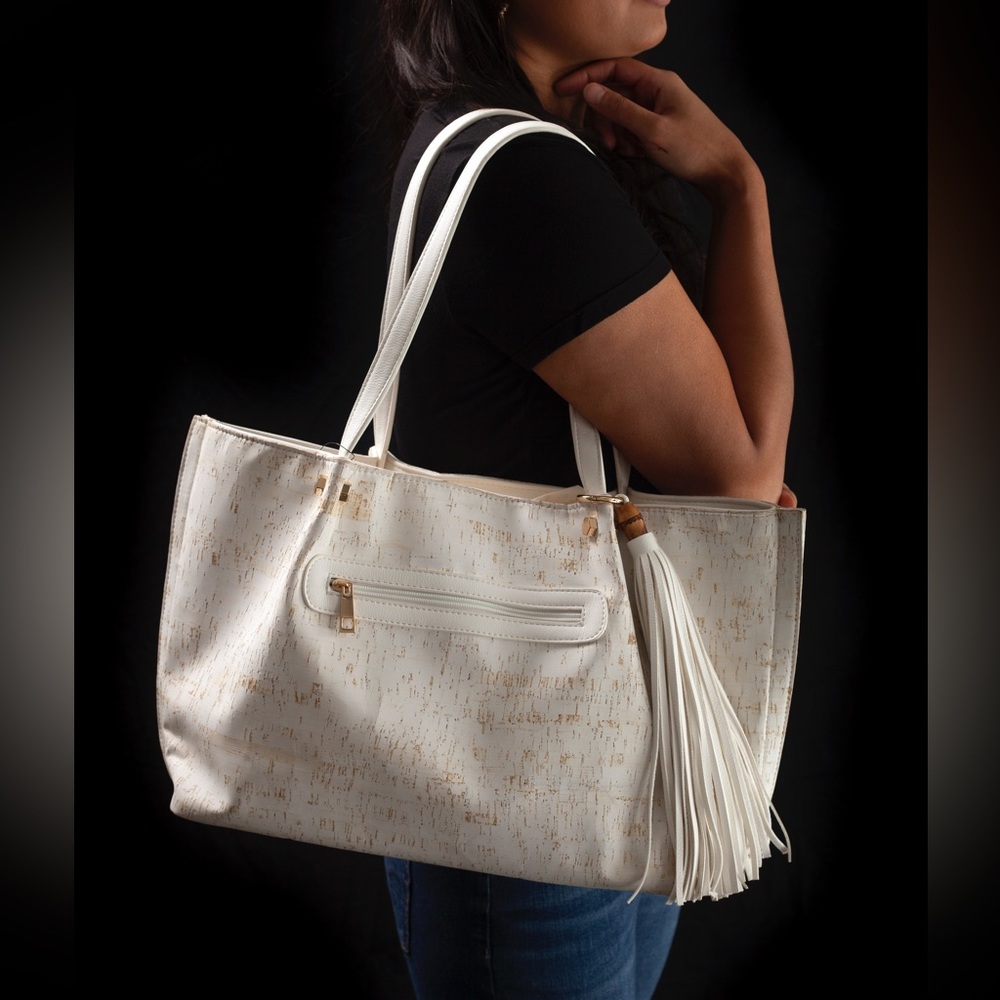 Sondra Roberts Whitewashed Cork Shopper